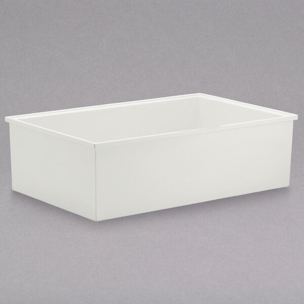 A white rectangular Bon Chef smart bowl with a lid.