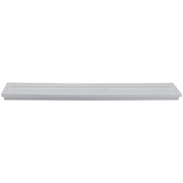 A white rectangular Bon Chef Smart Tile with a long rectangular bottom.