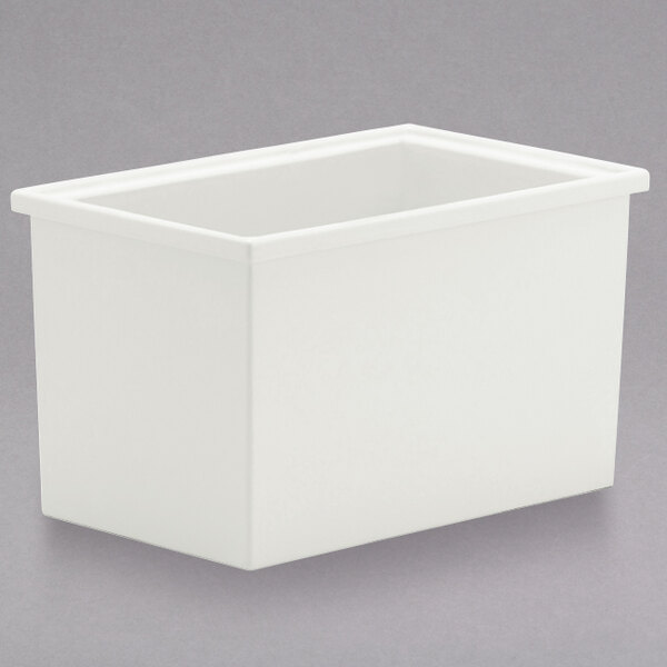 A white rectangular Bon Chef Smart Bowl with a Sandstone finish.