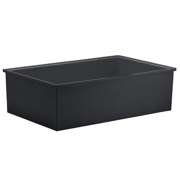 A black rectangular Bon Chef EZ Fit Smart Bowl with a lid.