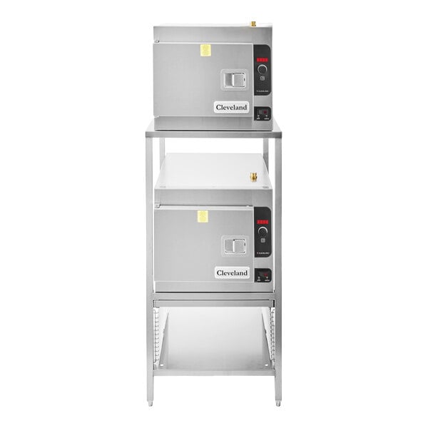 Cleveland 2-21CET8 SteamCraft Ultra Double 3 Pan Electric Countertop Steamer Package - 208V, 1 Phase