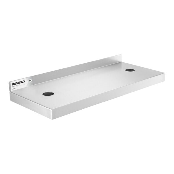 Regency 10" x 24" Stainless Steel Plate Shelf for 24" Long Equipment Stands