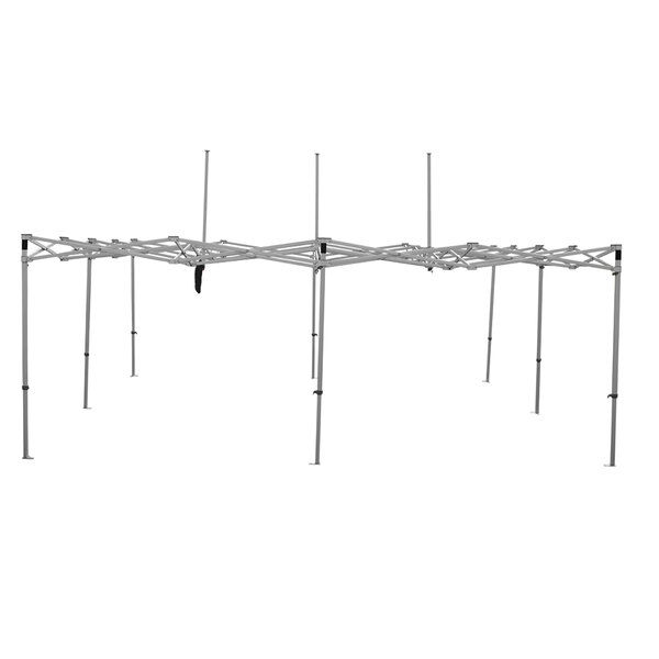 A black metal Caravan Canopy with poles.