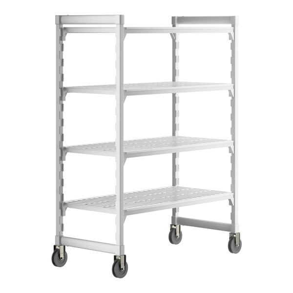 Cambro CPHU244867V4480 Camshelving® Premium Mobile Shelving Unit with 4 Vented Shelves 24" x 48" x 67"
