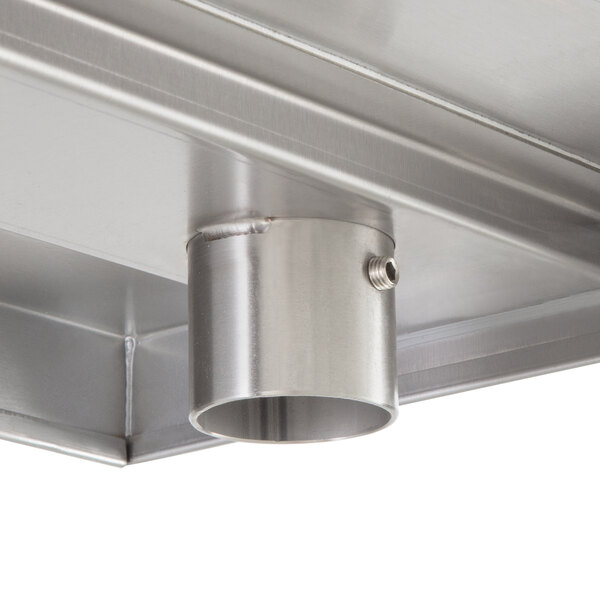 A Regency stainless steel plate shelf for a 60" long equipment stand.