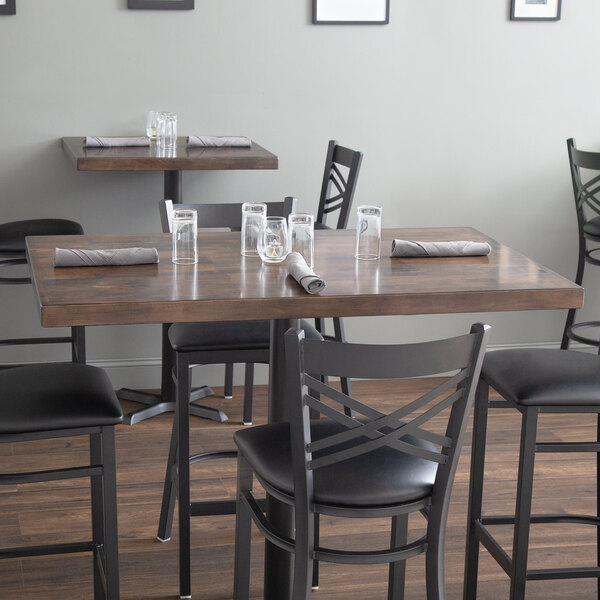 Lancaster Table Seating 30 X 48 Recycled Wood Butcher Block Table Top With Espresso Finish