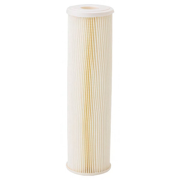 A close up of a white Everpure ECP5-10 water filter cartridge.