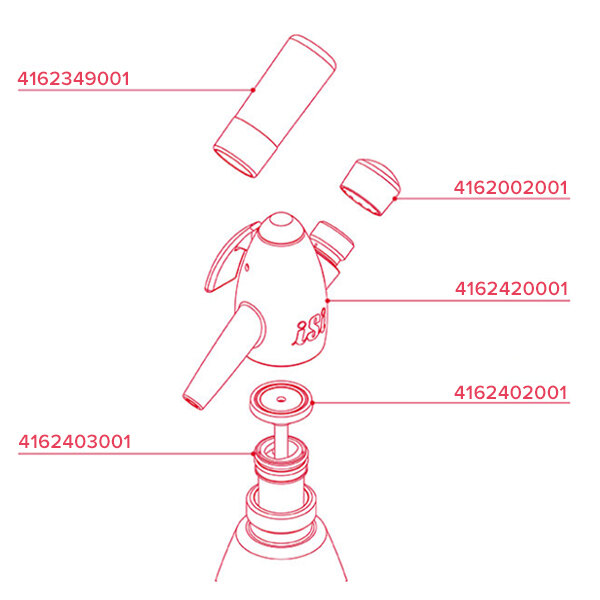 A diagram of the iSi Tube and Gasket with parts labeled.