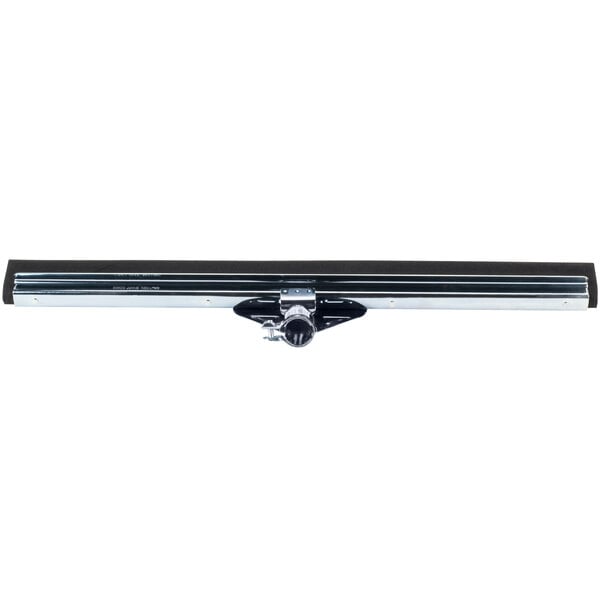 A black and silver Unger Heavy-Duty Straight Floor Squeegee with a rubber blade and metal ball on the end.
