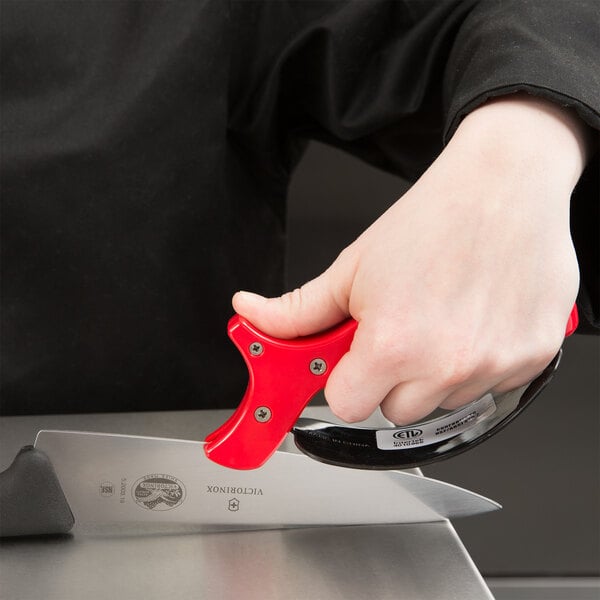 Details about   KNIFE SHARPENER Kitchen Knives Blade Sharpening Tool 3 Stage Handheld Black/Red 