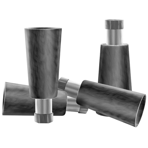 A group of black metal pipes.