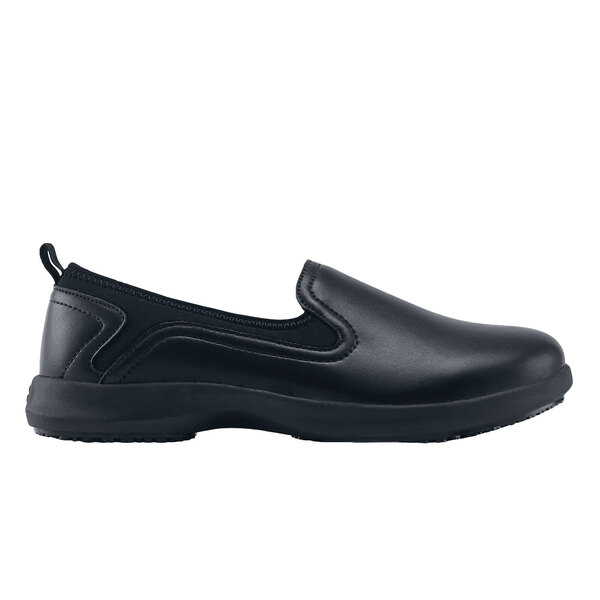 black leather non slip womens shoes