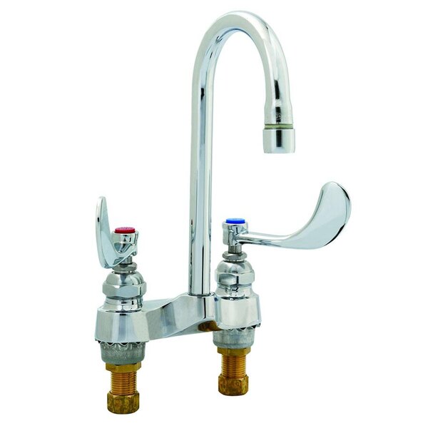 T S B 0892 QT WS Deck Mount Medical Lavatory Faucet With 4 Centers 4