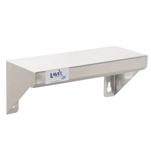 Lavex Janitorial 5" x 12" Stainless Steel Restroom Wall Mount Shelf