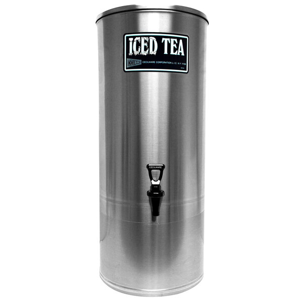 Avantco ITD5-GS-MV 5 Gallon Slim Iced Tea Dispenser with Stainless Steel  Valve