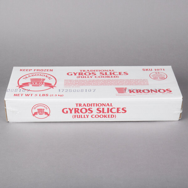 Kronos 5 lb. Pack Beef / Lamb Fully Cooked Traditional Gyros Slices