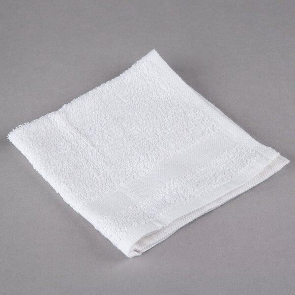 12 new white pure cotton econ hotel wash cloths 12x12 washcloths 1# heavy duty 