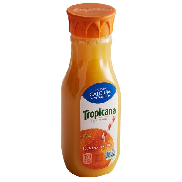 Tropicana 12 Fl Oz No Pulp Pure Premium Orange Juice 12 Case