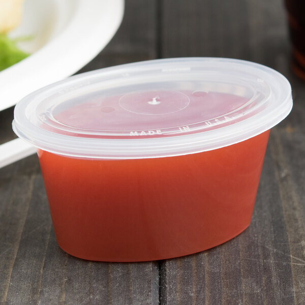 Newspring YE502 ELLIPSO 2 oz. Clear Oval Souffle / Portion Cup