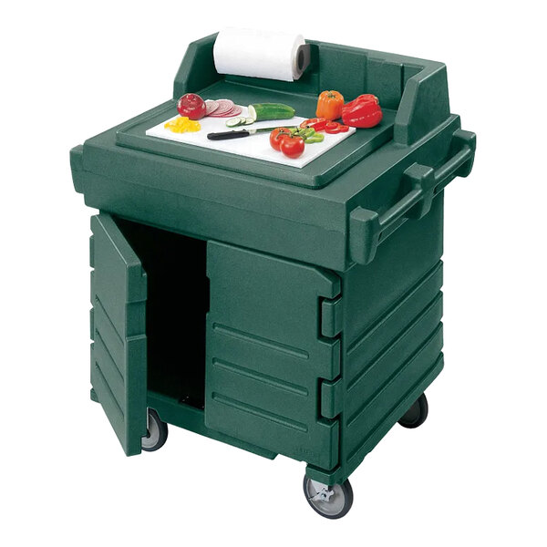 Cambro KWS40519 Green CamKiosk® Food Preparation / Counter Work Station Cart