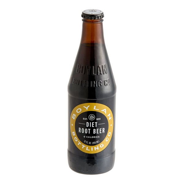 Boylan Bottling Co. Diet Root Beer Soda 12 fl. oz. - 24/Case