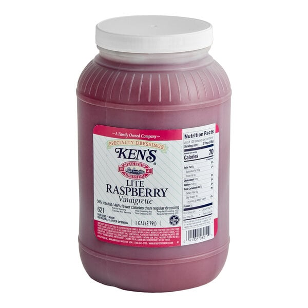 Ken's Foods 1 Gallon Lite Raspberry Vinaigrette Dressing