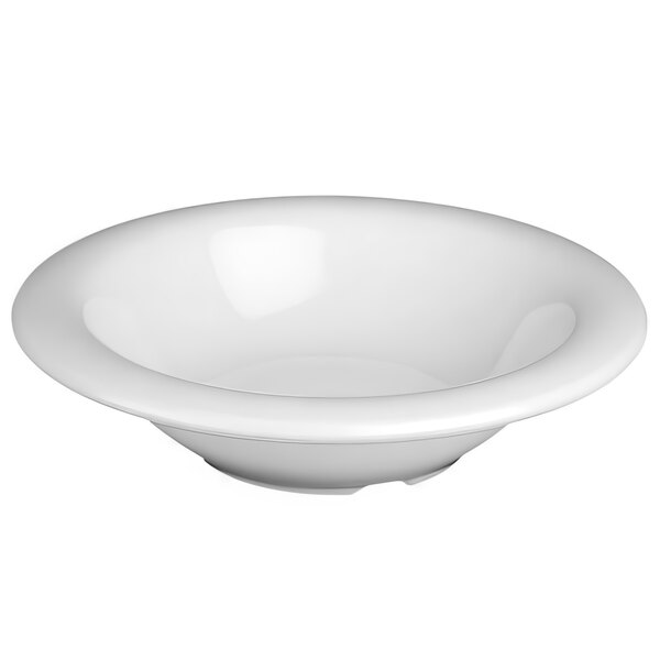 A white Thunder Group melamine soup bowl.