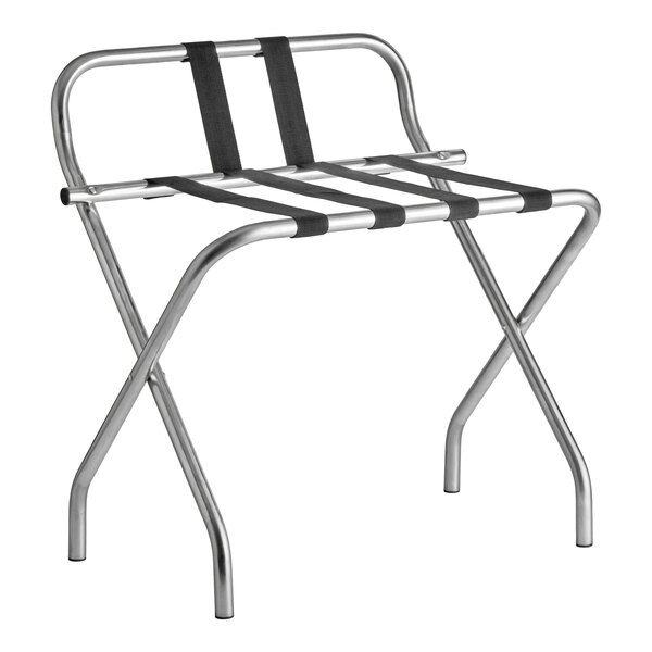 Lancaster Table & Seating Chrome Folding Luggage Rack with Guard