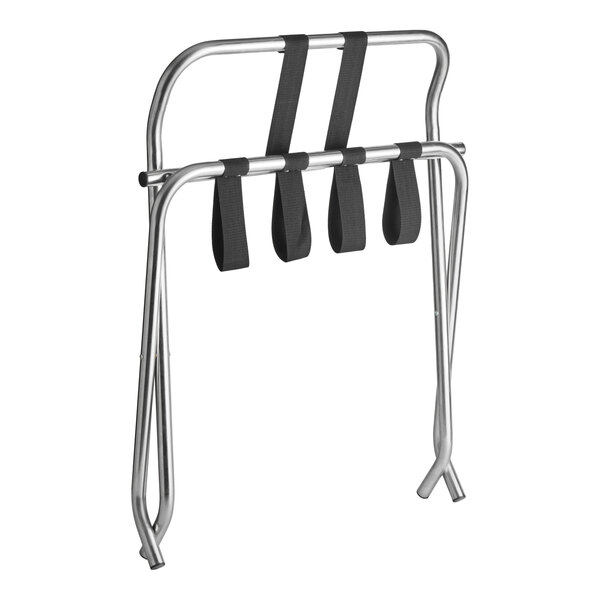Lancaster Table & Seating Chrome Folding Luggage Rack with Guard