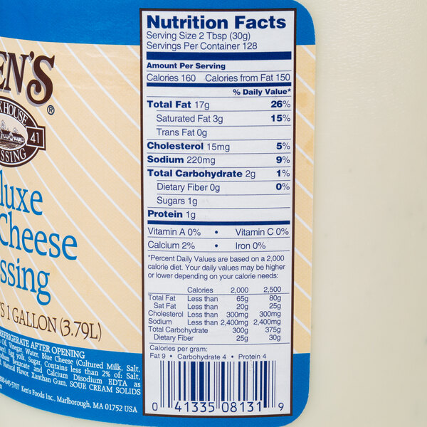 Ken's Foods, Inc. 1 Gallon Deluxe Bleu Cheese Dressing