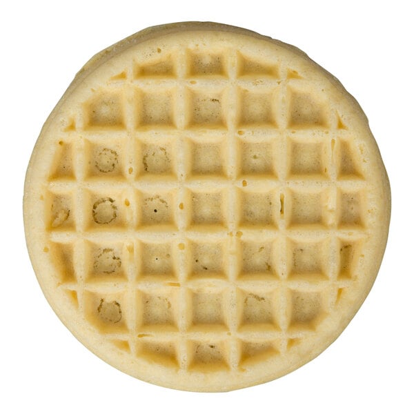 A Kellogg's Eggo Homestyle Waffle with a pattern on it.
