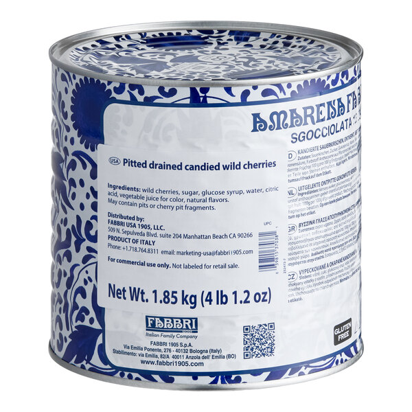 Fabbri Amarena Drained Cherries 4 lb. (1.85 kg)