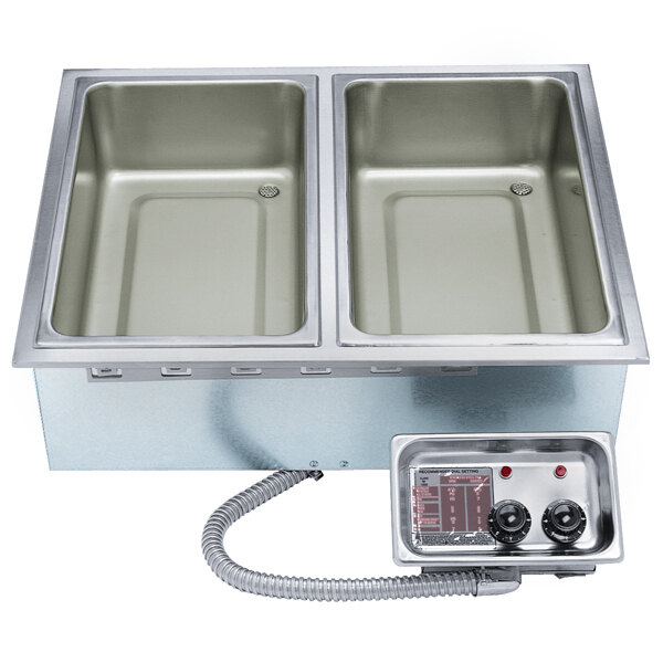 APW Wyott HFW2D Insulated Two Pan Drop In Hot Food Well with Drain 120V