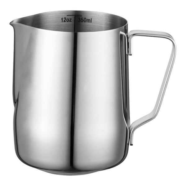 Choice 12 oz. Polished Stainless Steel Frothing Pitcher