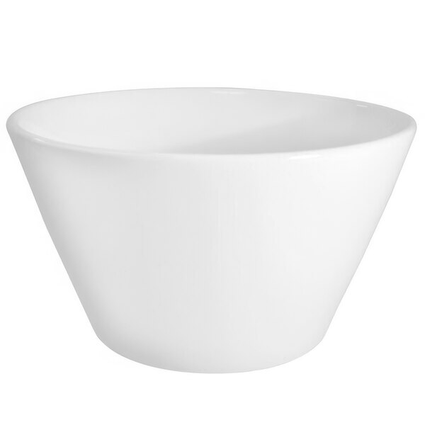 A CAC Bright White porcelain soup bowl.