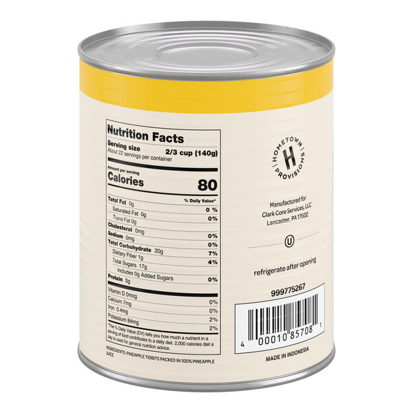 Hometown Provisions #10 Can Pineapple Tidbits in Natural Juice - 6/Case