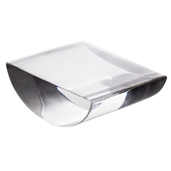 a clear glass block with a white background
