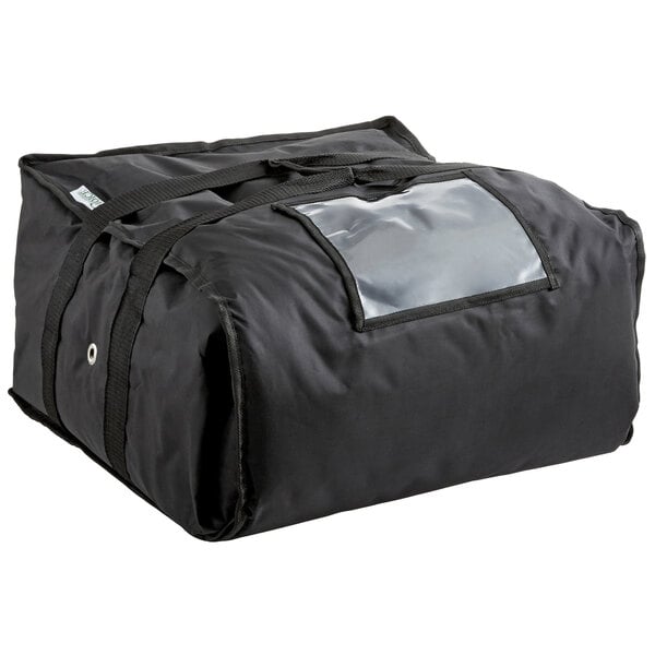 Holds up to Two 16" or Two 18" Pizzas Black. Pizza Delivery Bag Thick Insulated 