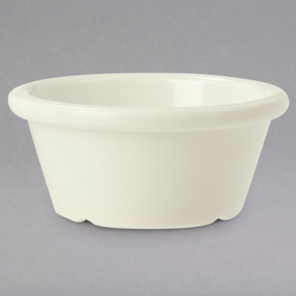 A white bowl with a white background.