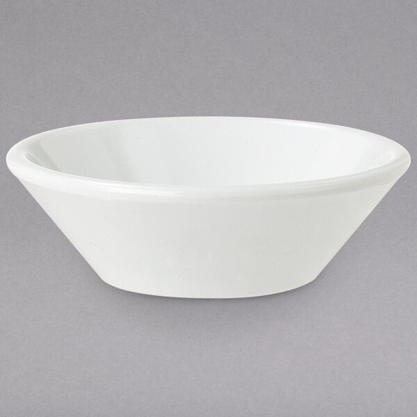 A white GET smooth melamine ramekin.