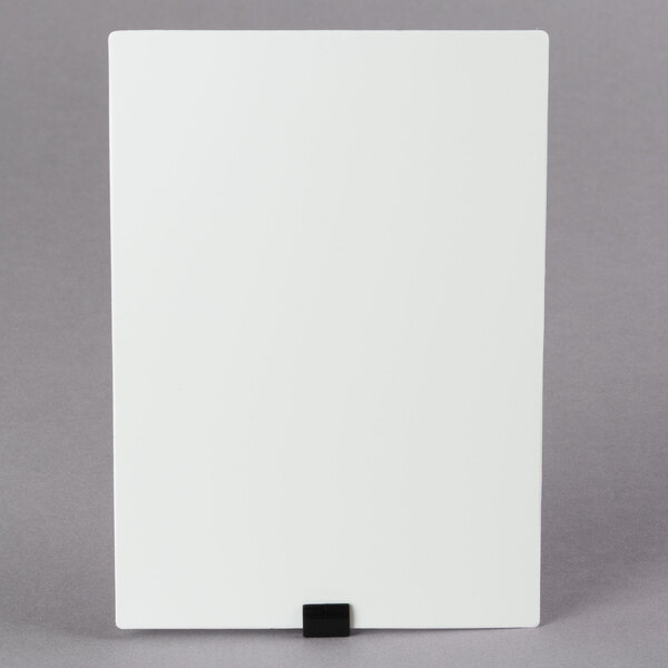 An American Metalcraft white rectangular chalk card displayed with a black clip.