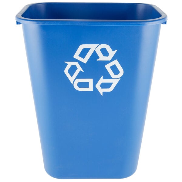 Rubbermaid Fg295773blue 41 Qt 10 25 Gallon Blue Recycling Rectangular Wastebasket