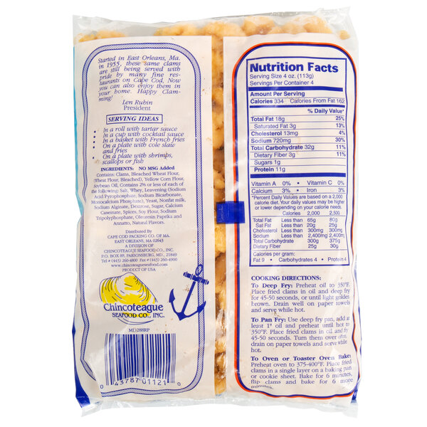 Chincoteague 1 lb. Premium HandShucked Breaded Fried Clams