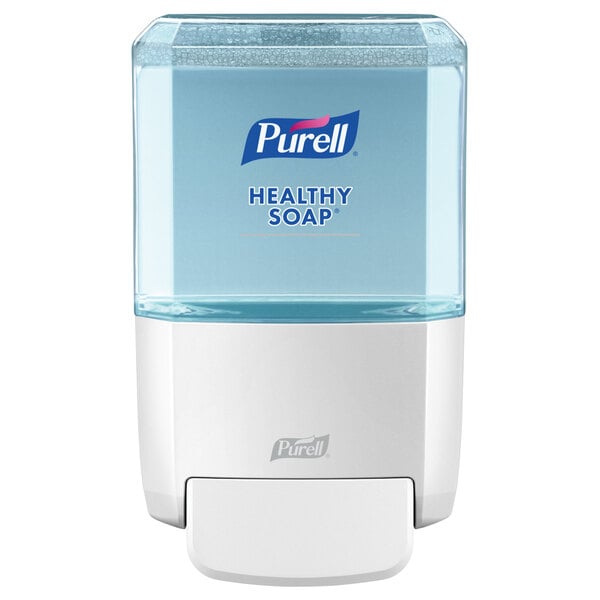 A white Purell Healthy Soap dispenser.