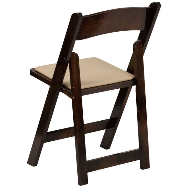 Flash Furniture XF-2903-FRUIT-WOOD-GG Hercules Fruitwood Folding Chair with  Padded Seat