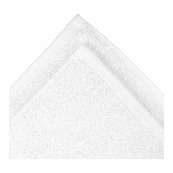 Oxford Platinum 16" x 30" 100% Ringspun 2-Ply Cotton Hand Towel with Dobby Twill Border 4.5 lb. - 120/Case