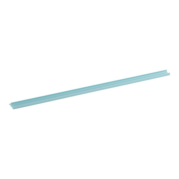 A light blue 21 1/2 inch shelf tag holder.