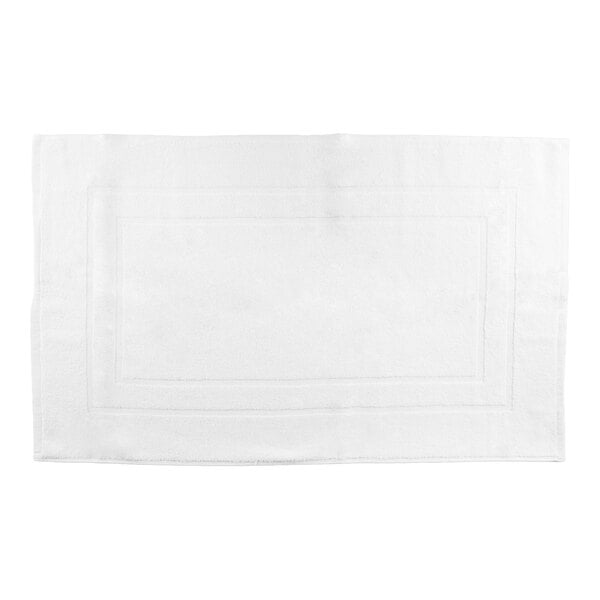 Oxford Platinum 22" x 34" 100% Ringspun 2-Ply Cotton Hotel Bath Mat with Dobby Twill Hem 9.5 lb. - 60/Case