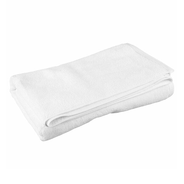 Oxford Platinum 27" x 54" 100% Ringspun 2-Ply Cotton Bath Towel with Dobby Twill Border 15 lb. - 36/Case
