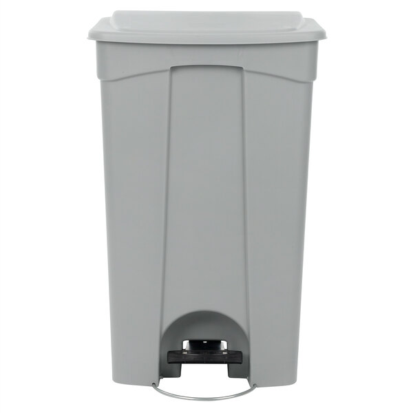 Lavex 48 Qt. / 12 Gallon Black Rectangular Step-On Trash Can